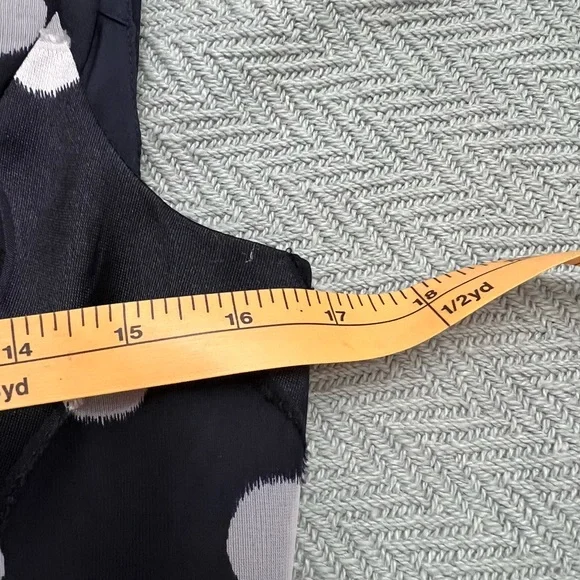 ADRIANA PAPELL Fit and Flare Black With White Polka Dot Printed Dress Size 4 - Picture 12 of 13